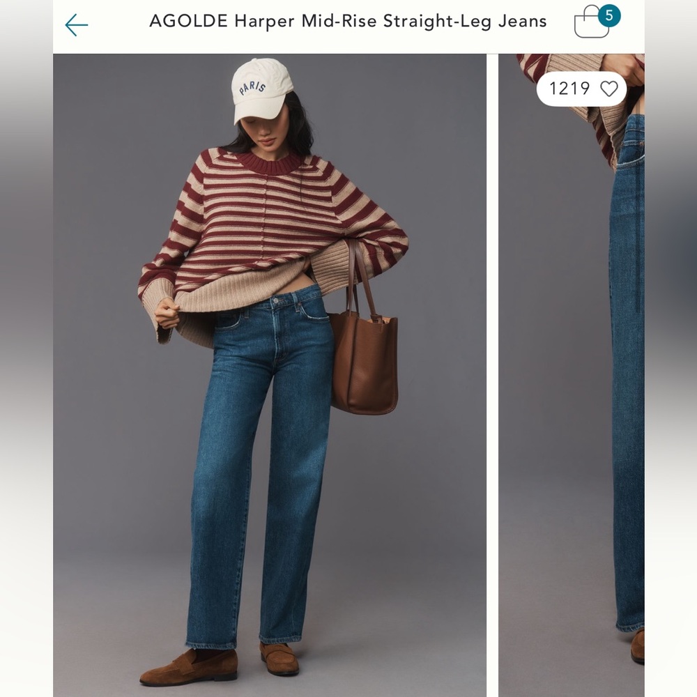 Agolde Straight-Leg Jeans - Deep Blue